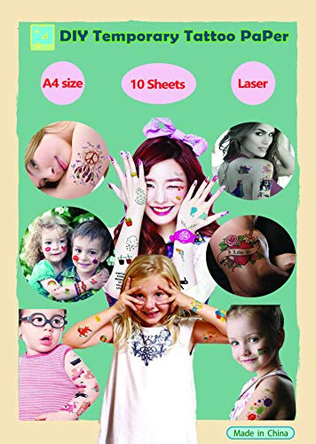 10 Blatt Laser DIY A4 Papier für die übertragung von temporären Tattoos.