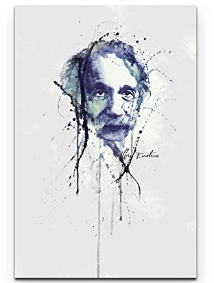 Paul Sinus Art Albert Einstein 90x60cm auf Leinwand gespannt fertig zum aufhängen