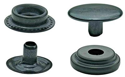 S-Feder, Ring-Feder Druckknöpfe 10mm, 12,5mm, 15mm, stahl, Spindelpresse, Nieten (50, 15mm, schwarz, Ring-Feder)