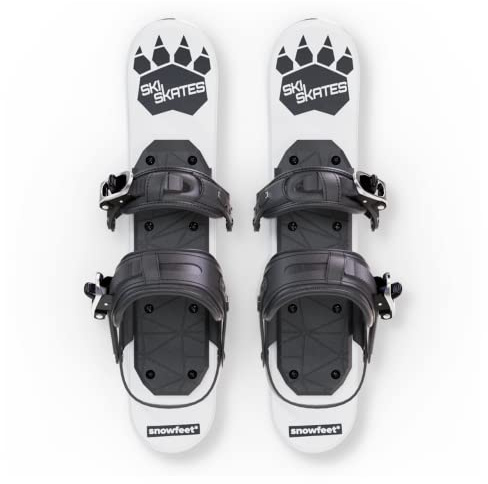 Skiskates - Mini Ski Skates für den Schnee | Skating Skis Snowblades Skiboards | Schlittschuhe für Schnee | Die Kürzesten Skier (White | Snowboard Bindings)