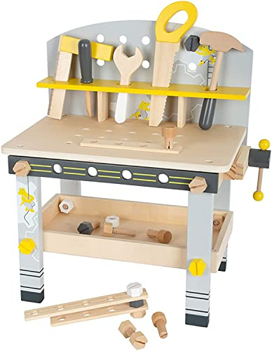 small foot Werkbank Miniwob Kompakt aus Holz, mit umfangreichem Zubehör und Schraub-Set, für Kinder ab 3 Jahren, 11805