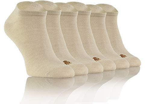 sesto senso Bambou Chaussettes Sneakers Basses Femme Homme Soquette Lot de 3 Paires 41-43 Beige