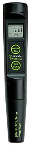 Weedness Milwaukee Pen - Dispositivo combinato MW804 pH EC e misuratore di temperatura, per piante da giardino, per piscina, misurazioni di pH, tester per acqua, per interni