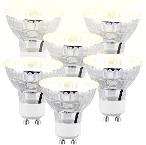 Luminea Leuchtmittel GU10: 6er-Set LED-Spots GU10 Glasgehäuse, 2,5W (ersetzt 25W) 300lm, warmweiß (LED Reflektor, Leuchtmittel, Einbauleuchte 12V)