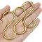 CYUaoao 6Pcs S Hooks for Hanging Metal Hanging Hooks Stainless Steel Plant Hooks Hangers for Garden Kitchen Medium Brass