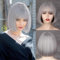 Colorfulpanda Natürliche Kurze Bob Silber Grau Haar Perücken mit Pony Synthetische Kostüm Cosplay Tägliche Party Perücke für Frauen