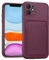 CoolGadget Card Case für iPhone 11, TPU Schutzhülle mit Kartenfach und erhöhtem Kantenschutz, Lila