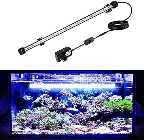 GreenSun Submersible LED Aquarium Light, Waterproof Fish Tank Light Underwater Crystal Glass Lights Suitable for Saltwater and Freshwater(Blue and White)-22.8 inch(58 cm)