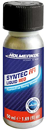 Holmenkol Syntec FF1 Liquid Skiwachs - Hochleistungs-Finish-Flüssigwachs (flurfrei, -6° bis -12°C) red (Finishwachs für Rennlauf, Wettkampf, Skirennen)