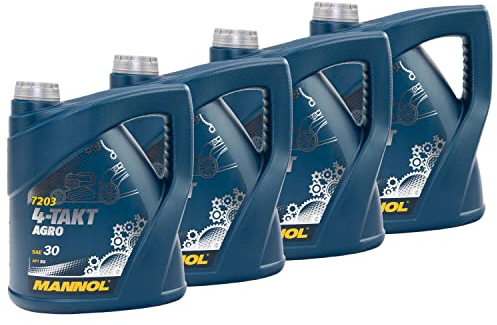 Motoröl Motor Öl für 4-Takt Traktoren Rasenmäher Agro SAE 30 MANNOL API SG 4 X 4 Liter