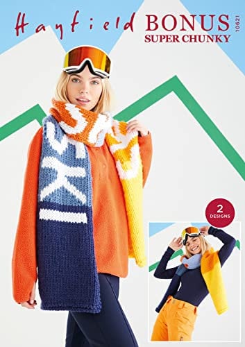 Hayfield Bonus Super Chunky Knitting Pattern - 10621 Scarves