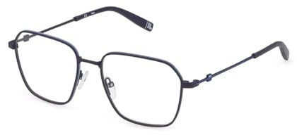 FILA Brille mit Sehstärke für Herren optional mit Sonnenbrillentönung oder Blaulichtfilter, Geometrisch, gefertigt aus Glas (inklusive Brillenetui)