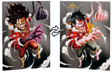 KARMA-X Großes 30x40CM One Piece 3D-Poster mit zweifachem Übergang | Anime Manga Poster Wandbild | Wanddeko Geschenk | Ruffy Gear 4 Snake Man