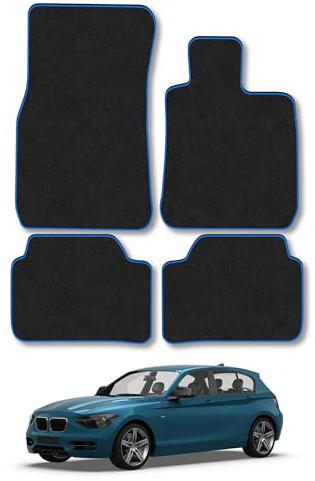 BMW 1 Series (2011-2019) [Hatchback] Carpet Car Mats | Blue Edge Trim Tailored Fit Floor Mats Full Coverage Protection Accessories Easy Clean Anti Slip Made in the UK
