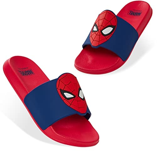 Marvel Spiderman Ciabatte Bambino Slide Ciabatte 28-34 Ciabatte Piscina Bambino Estive Flip Flops Ciabatte Gomma Mare Spiaggia Gadget Ufficiale (Rosso/Blu, 31 EU)