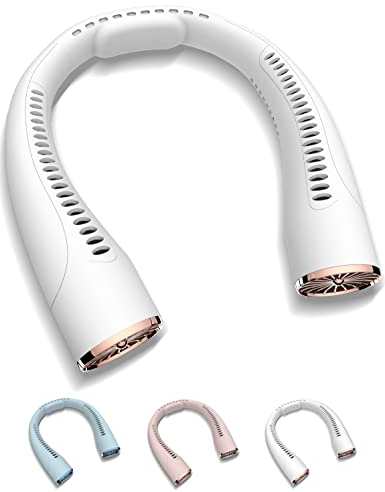 KENSUKA Ventilador de Cuello Portátil NF4, Recargable USB con Batería de 9600mAh, 5 Velocidades Ajustables, 180°Flexible - Ideal para Deportes, Viajes e Oficina