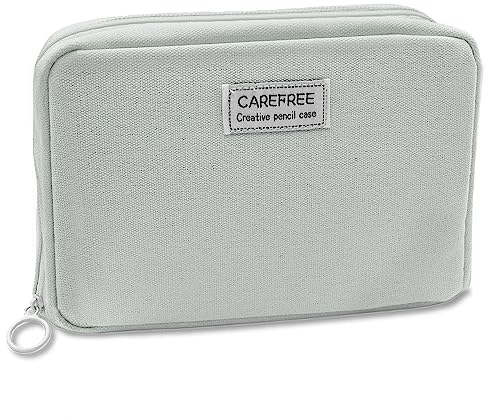 Autoau Federmäppchen, Pencil Case mit Großem Fassungsvermögen Mäppchen Teenager Federmappe Segeltuch Federtasche für Schule Office Mittelschule High School Universität Jungen Mädchen, Grau