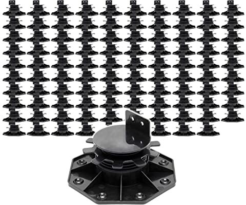 XPOtool Set 100x Stelzlager für Terrassen, 2700kg, 33-64mm, höhenverstellbare Stellfüße für Terrassendielen, Platten und Planken