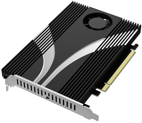 SABRENT PCIe SSD Adapter, (4-in-1) NVMe M.2 to PCIe 3.0 Card x4 Slots with Aluminum Heat Sink + Cooling Fan, 4 NVMe Cards in 1 Slot, PCIe NVMe Adapter for Mac, PC (EC-P4BF)
