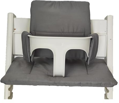 Shabany® Hochstuhl Sitzkissen 100% Bio Baumwolle | Classic Kissen Sitzbezug | Hochstuhlauflage | 2-teilig passend für Stokke Tripp Trapp Kinderhochstuhl |maschinenwaschbar | einfache Befestigung