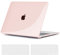 TECOOL Cover per MacBook Air M1 (A2337) e MacBook Air 13 Pollici Retina 2020 2019 2018 (A2179 A1932), Custodia Rigida Protettiva Sottile in Plastica e Copritastiera UE, Cristallo Rosa Chiaro