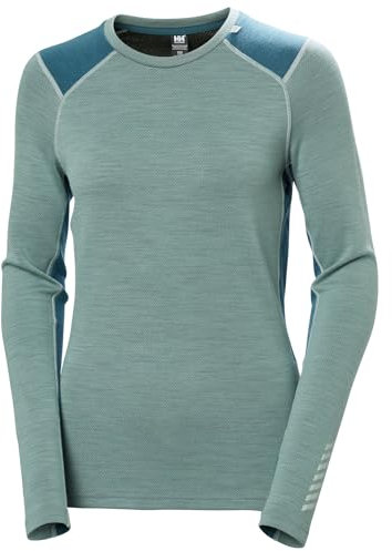 Helly Hansen W LIFA Merino Midweight Crew Chaqueta Baselayer, 489 Cactus, XL para Mujer