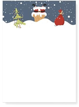 Friendly Fox Briefpapier Weihnachtsmann, 50 Blatt DIN A4 Briefpapier Weihnachten, Weihnachtsbriefpapier Santa Claus, Wunschzettel Papier Weihnachten Briefpapier Kinder