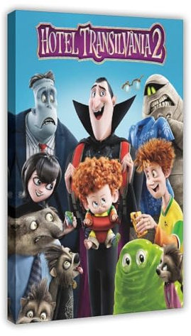 AhCor Animiertes Filmposter Hotel Transsilvanien (7) Leinwand Poster Schlafzimmer Dekor Sport Landschaft Büro Zimmer Dekor Geschenk Rahmenstil 60 x 90 cm