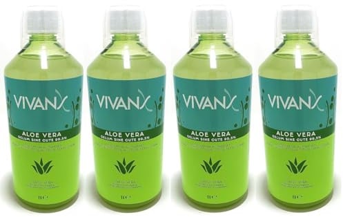 Aloe Vera zum Trinken ohne Wasserzusatz ohne Milchprodukte, Gluten und Farbstoffe und Süßstoffe, veganes Produkt, 4 Liter, rein 99,5 %