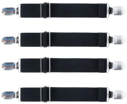 Motorradhose Hosenclips,Verstellbare Stiefelriemen Clips, Hosensteigbügel, elastische Beingurte Motorrad Boot Clips für Damen und Herren,Lakenspanner,Bettlakenspanner für Bettlaken,Sofa,4 Stück