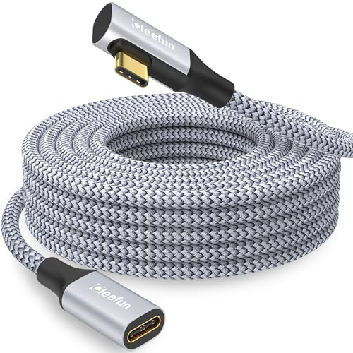 CLEEFUN Alargador USB C 3 M Macho a Hembra, Cable de Extensión USB C 3.2 5Gbps y Vídeo 4K@60Hz, Carga Rápida 100W para iPhone 16 15 Pro Max, Macbook Pro Air, Galaxy Tab S10 S9 Ultra, Hub USB C