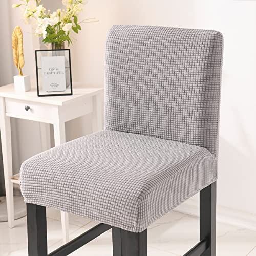 Meigeh Barhocker Stuhlhussen Bar Stuhlhussen Stuhlbezüge Stretch Hussen für Barhocker Bezug mit Rückenlehne 6er Set Grau