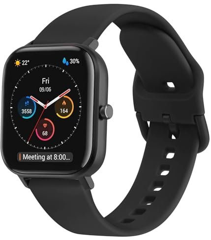 Mugust Correa 20mm para Amazfit Bip/Bip Lite/Bip U/Bip U Pro/Bip 3/Bip 3 Pro/Bip S/Bip S Lite Mujer Hombre, Silicona Suave para Amazfit Bip 3 Pro(Negro)