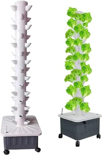 FLTRGO Hydroponics Tower - Hydroponics Growing System for Indoor Herbs, Fruits and Vegetables - Aeroponic Tower with Hydrating Pump, Timer, Adapter, Seeding Bed & Net Pots