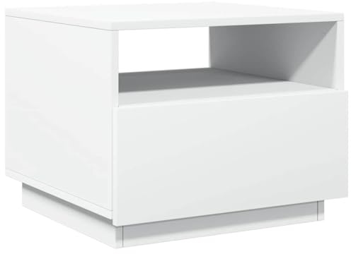 vidaXL Couchtisch mit LED-Leuchten Weiß 50x49x40 cm