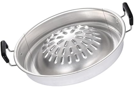 Pot à Viande pour Barbecue en Plein Air, Poêle à Charbon de Bois Antiadhésive Portable en Aluminium pour Camping en Plein Air, Pique-nique, Fête en Intérieur, (Grand 43x4
