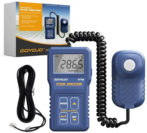 GOYOJO Quantum PAR Meter, Präzise PPFD-Messung für Hydroponik, Gewächshäuser und Optimierung des Pflanzenwachstums in Innenräumen, Hohe Genauigkeit LED