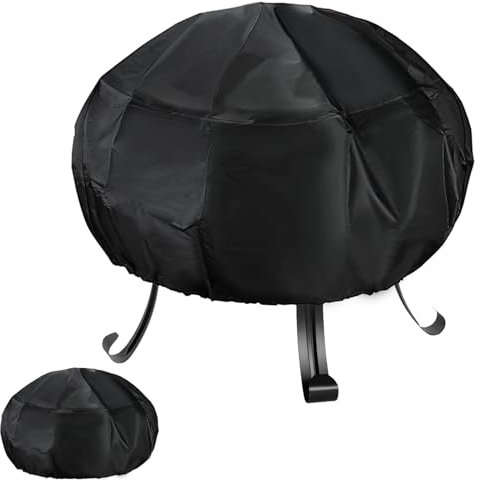 UNGFEI Lot de 2 housses de brasero rondes imperméables et robustes avec cordon de serrage pour barbecue extérieur, 85 cm et 77 cm