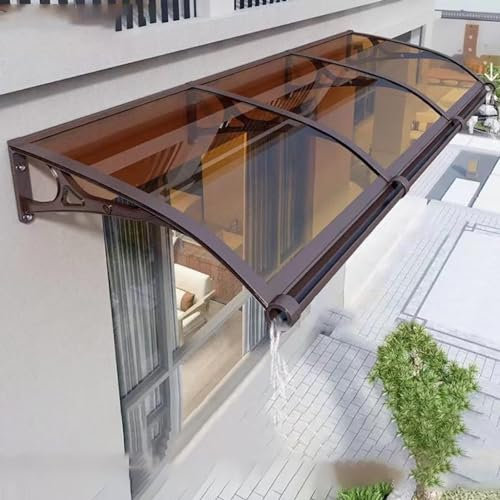 Vordach Für Haustür,vordach Haustür Glas, Polycarbonat- Überdachung Haustür,vordach Haustürdach Pultvordach,für Draußen Haus Balkon Garage Fenster,D-120x300cm/47
