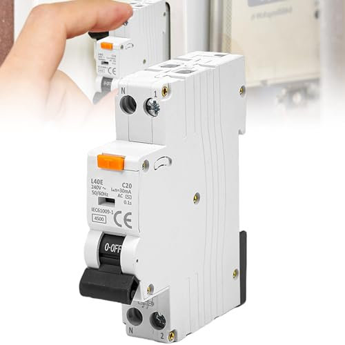 FI/LS-Schalter, 30mA Fehlerstromschutzschalter Fi-Schalter, Leitungsschutzschalter 1P+N 6kA FI-Schalter 16Amp Nennstrom RCD-geschützter Leistungsschalter, 230V, Typ A, DIN-Schienen-Montage, Kurve C