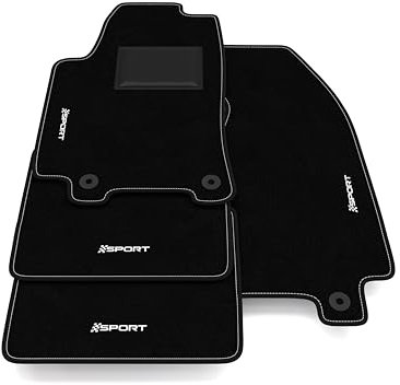 Fußmatten kompatibel mit Audi 80 B4 Cabrio 1991-1994, Sport Stickerei, maßgeschneidertes Auto-Fußmatten-Set, Teppich Set