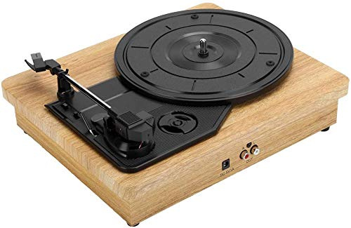 Lettore di vinili vintage, giradischi in vinile 33/45/78 giri/min Supporto per giradischi 7 10 12 Dischi in vinile Dischi cinematografici Doppio per uscita segnale audio per uscita RCA R/L Grammofono