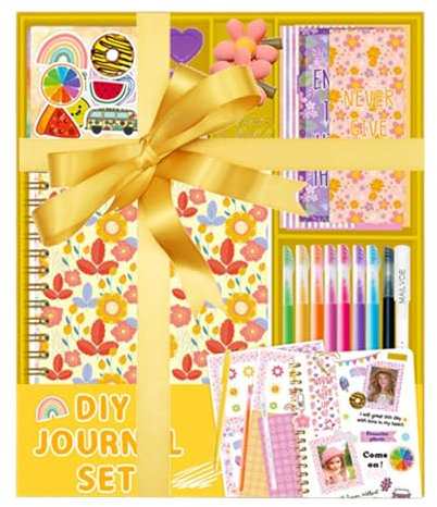 Scrapbook-Tagebuch-Set für Mädchen, Kindertagebuch-Set | Scrapbook Journal Kit Tagebuch Journal Set,Begehrenswertes, lustiges Bastelset mit Aufkleber-Briefpapierzubehör für Teenager und Kinder