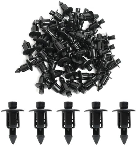 Rivetti in Plastica da 6 mm, 50 pezzi Clip di Plastica Rivet Moto Carenatura Trim Pannello di Fissaggio per Yamaha Suzuki Kawasaki, Clip di Fissaggio Auto