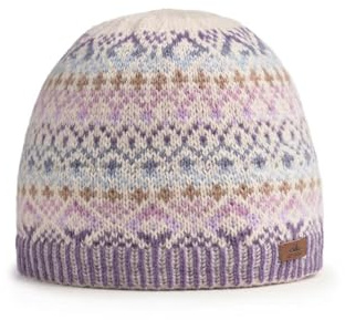 Superbobble Linga Heather Fairisle Beanie Hat Mauve