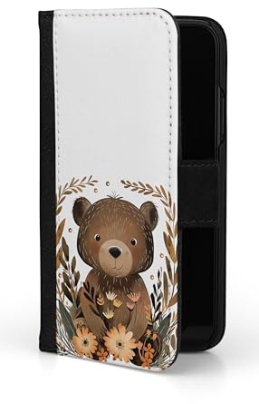 Sunny-Case Flip Case Teddy Bear No. 633 Flip Case Mobile Phone Case Forest Animal Autumn Cartoon Compatible with iPhone 13