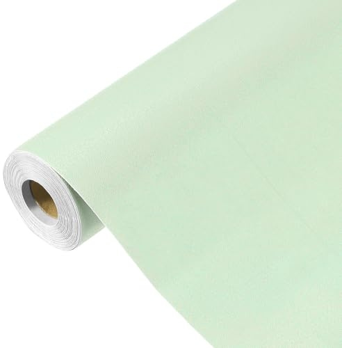 QUARKZMAN 1500 x 60cm Papier Peint Vert Clair, Papier Peint Autocollant, Papier Contact Vert Clair en Vinyle de Couleur Unie Auto-Adhésif pour Décoration Murale