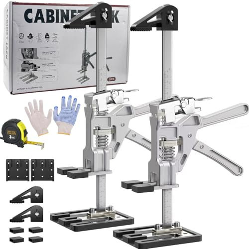 2 Pack Labor Saving Arm Jack, Multi-Function Height Adjustment Lifting Device with Scale, Two-Speed Lifter Jacks, Arm Tool Lift for Installing Cabinets,Doors & Windows, Furniture 880LB/400KG