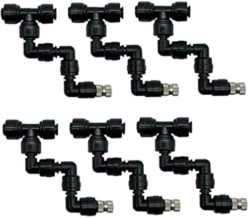 Ngbbby Mister für Reptilientank, 6pcs Verstellbare Mistdüsen, 360 ° Reptilien Mister -Sprühdüse, schnelle Verbindungskunststoff -Terrariumdüse für Gewächshaus -Gärtnerpflanzen, Nebeldüsen Düsen