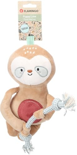 Flamingo Spielzeug WELPE Phoebe FAULTIER MIT Seil BRAUN 28x8x29CM
